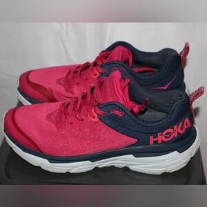 Hoka One Pink-Red & Navy Blue Challenger ATR 6 Shoes. Women's 8B.